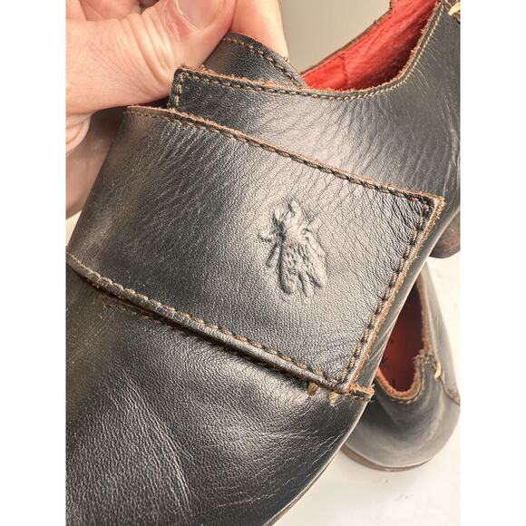 Fly London Square Toe Single Monk Strap Black Leather Men Shoes Sz 45 11.5-12 US - Picture 16 of 16